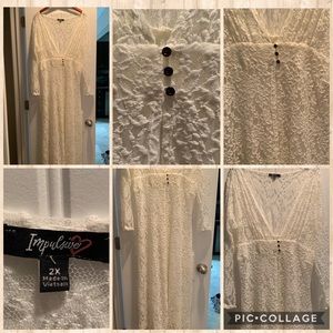 2XL Sweater Duster Cardigan Sheer Ivory Lace